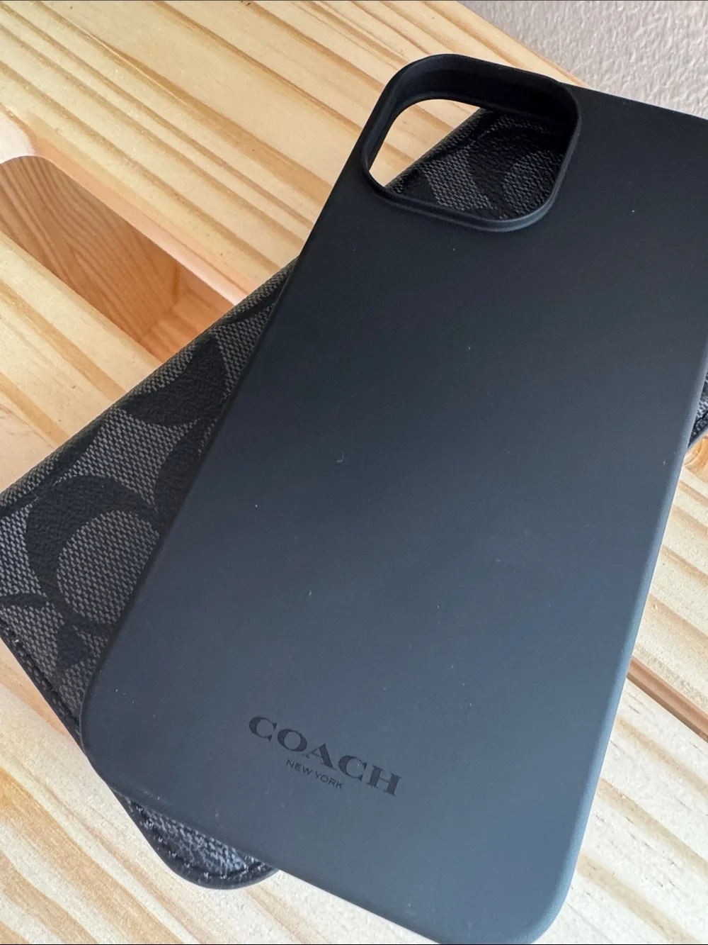 Coach Charcoal and Black Signature Canvas Phone Folio IPhone 13 Pro Max